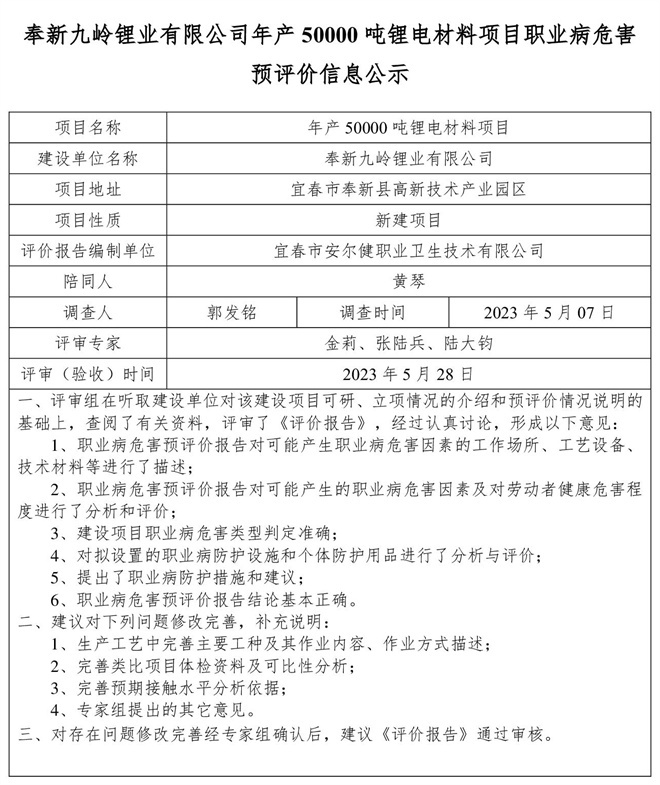 奉新九嶺鋰業(yè)有限公司年產(chǎn)50000噸鋰電材料項(xiàng)目職業(yè)病危害預(yù)評(píng)價(jià)信息公示.jpg